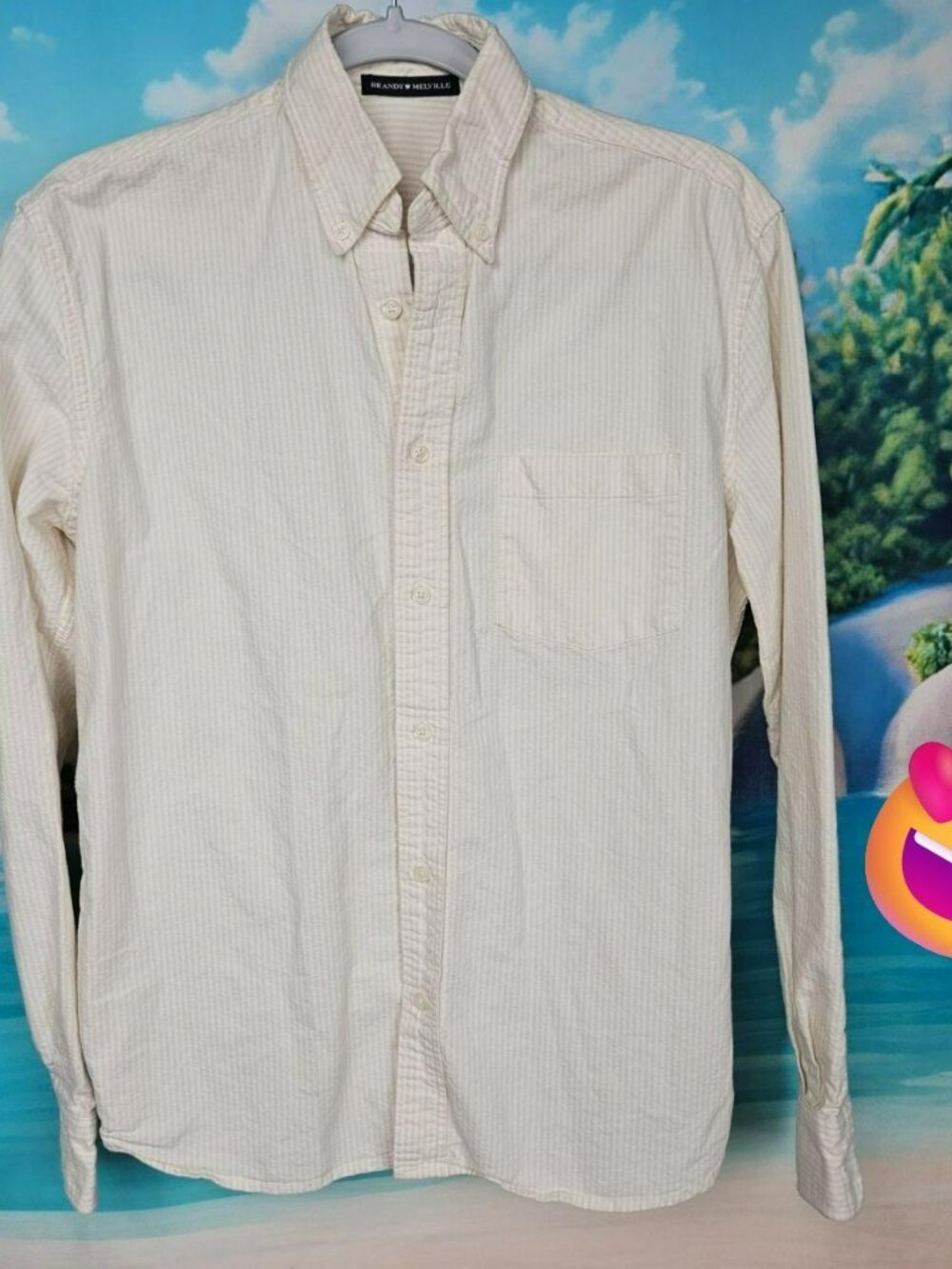 Brandy Melville Striped Button-Down Shirt Womens OS Casual Cotton Preppy